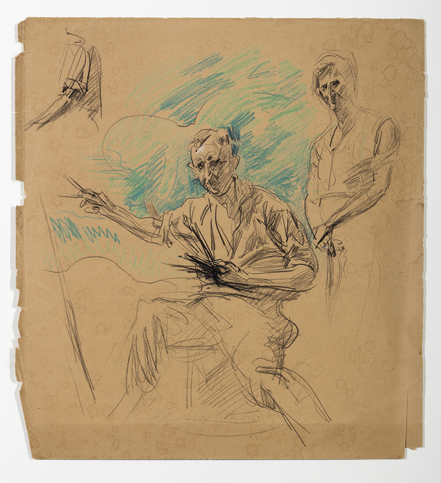 Johan Dijkstra en zijn vrouw (voorstudie)